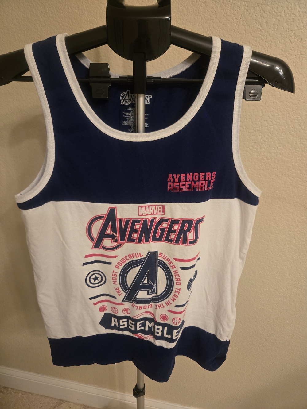 Marvel Avengers White and Navy Mens Tank Top